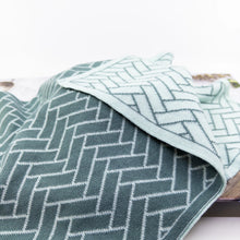 Towel Duo - Sea foam Herringbone