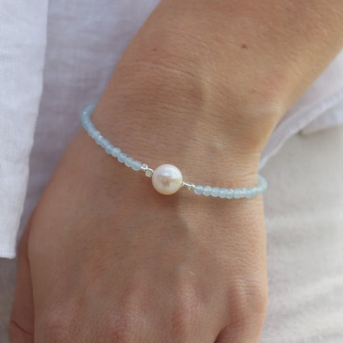 Aquamarine Pearl Bracelet