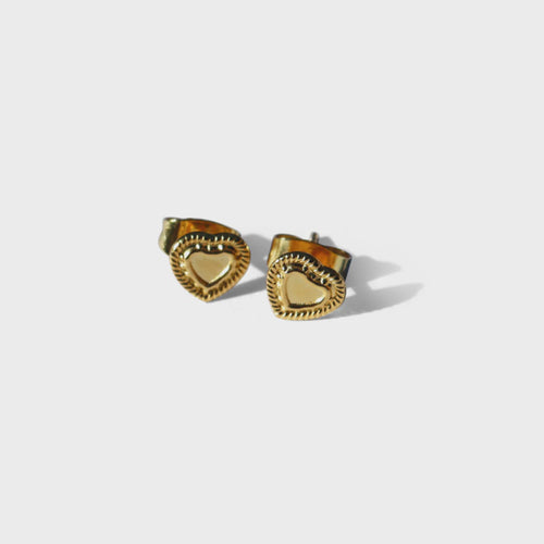 Yellow Gold Heart Earrings