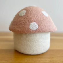 Felted Toadstool Trinket Box (Blush) A little storage box for you or the little person in your life. Handmade in Nepal from 100% NZ wool and non-toxic dyes.