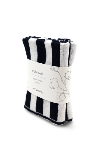 2pk Black/White Multi Cloths