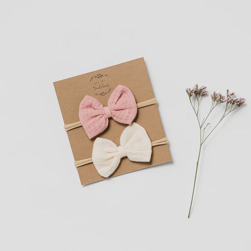 Bow Headbands - Pink/Milk