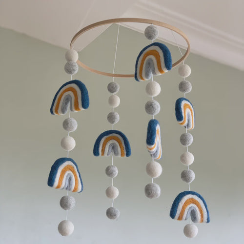 Felt Rainbow Mobile - Blue