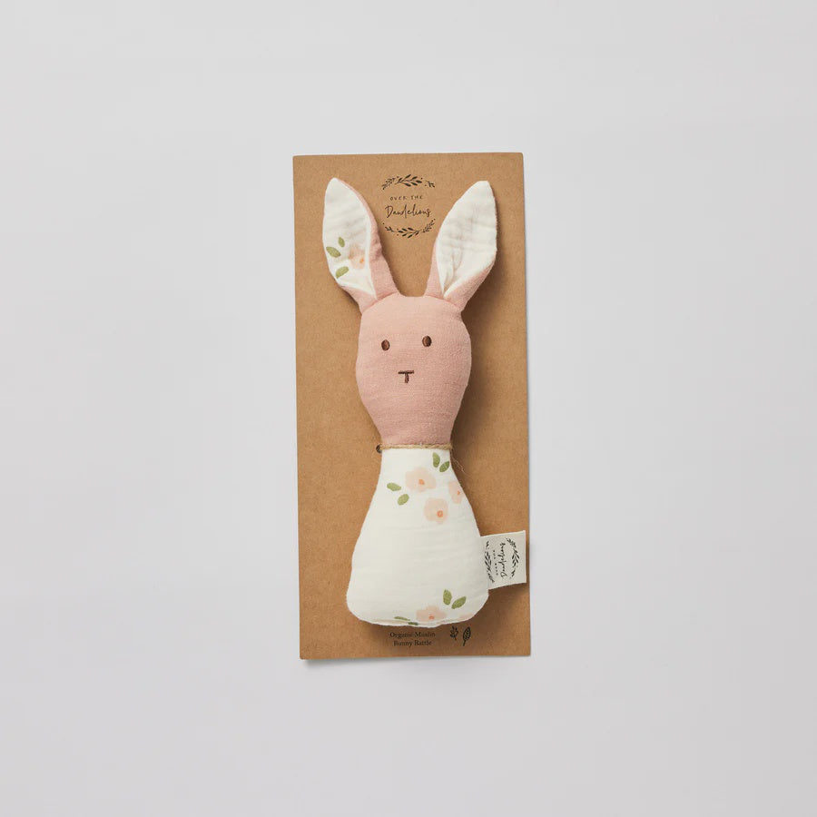 Bunny Rattle - Daisy/Pink