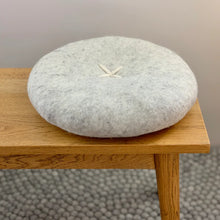 Button Cushion - 40cm 100% NZ Wool (outer) cushions with cross detail - measuring 40cm Synthetic inner filling made from recycled plastic bottles.