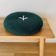 Button Cushion - 40cm 100% NZ Wool (outer) cushions with cross detail - measuring 40cm Synthetic inner filling made from recycled plastic bottles.