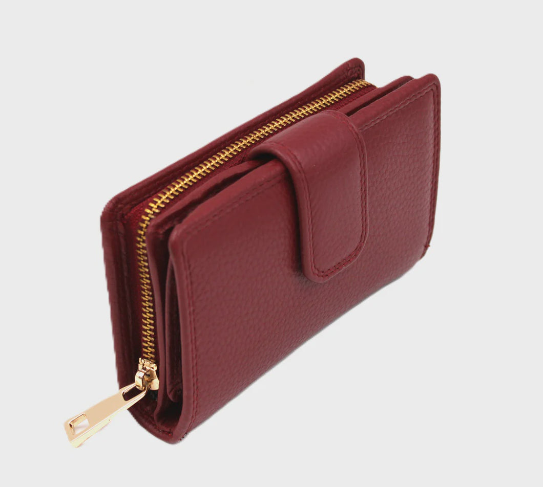 Medium Tab Wallet - Merlot