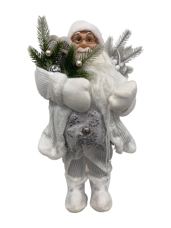 45cm White Santa w skiis