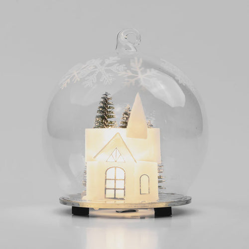 10cm Church Twinkle Globe