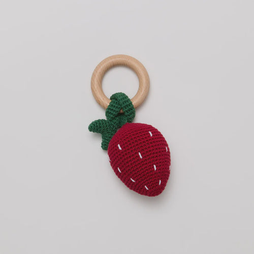 Crochet Strawberry Rattle
