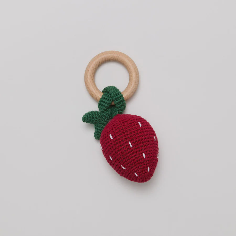 Crochet Strawberry Rattle