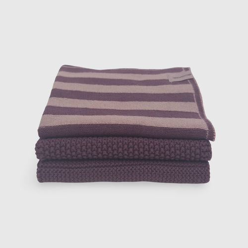 Dishcloth 3pk - Grape Stripe