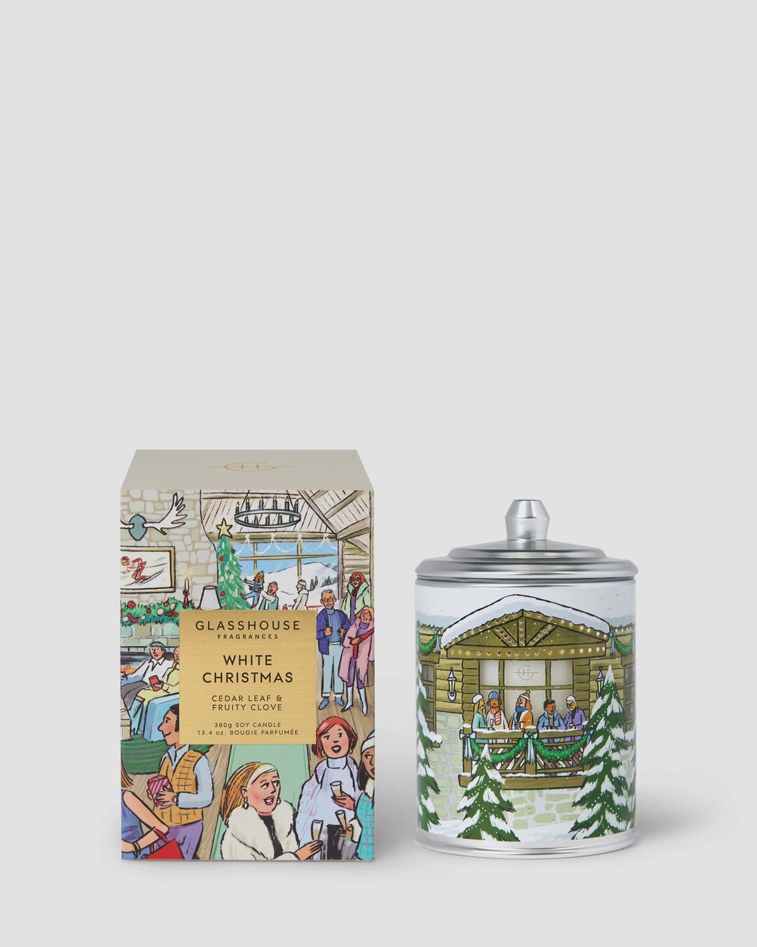 380g White Christmas Candle