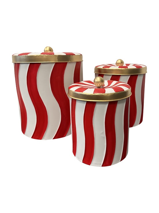 Set 3 Candy Cane Tins