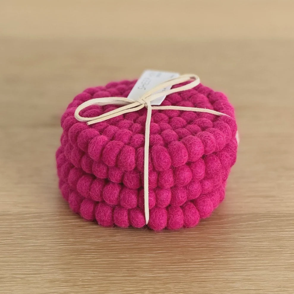 Felt Coasters - Hot Pink
