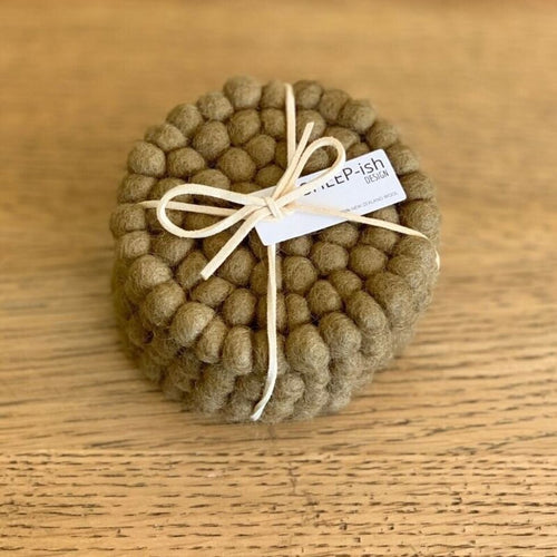 Felt Coasters - Olive