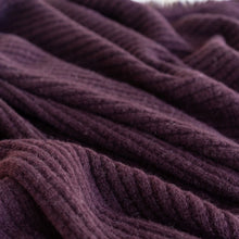 Fig Ribbed Throw Foxtrot Home. Made in New Zealand with homegrown lambswool from Kate’s Hawke’s Bay farm. 100% NZ Lambswool Blanket Throw. Rosies Gifts, Mosgiel, Dunedin.