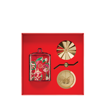 Kyoto In Bloom Spinning Carousel by Glasshouse Fragrances Camellia & Lotus Soy Candle & Spinning Carousel In celebration of the season, this Kyoto in Bloom candle and spinning carousel twirls with delight. Contains: 1 x Kyoto in Bloom 380g Soy Candle & 1 x Spinning Carousel.