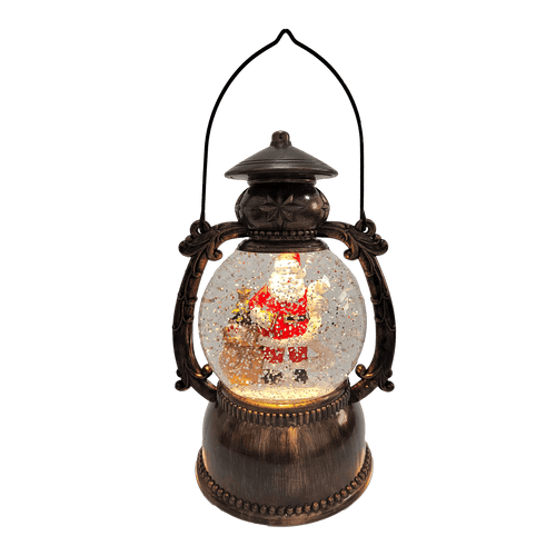 Antique Lamp w Santa