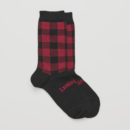 Merino Wool Crew Socks | CHILD | Hunt by Lamington Socks Hunt - Black and Red merino wool crew socks for children. Rosies Gifts, Mosgiel, Dunedin