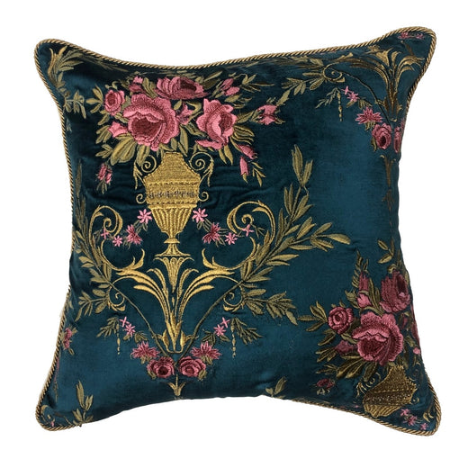 Pink/Blue Chambrey Cushion