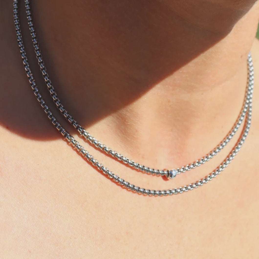 Silver Box Chain 85cm