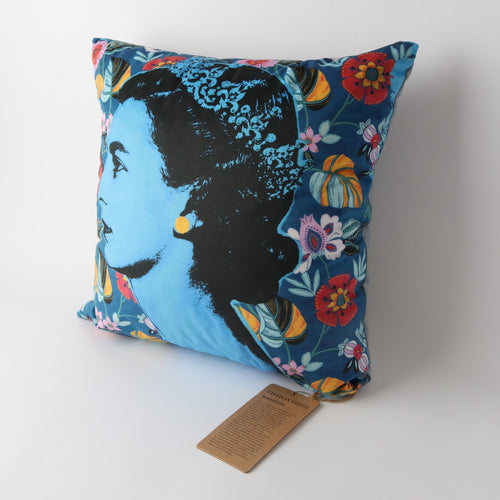Blue Velvet Queen Cushion