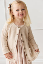 Aude Cardigan - Light Oatmeal Marle by Jamie Kay 100% Cotton. From Jamie Kay Flora Collection. Rosies Gifts, Mosgiel, Dunedin for baby and children's clothing.