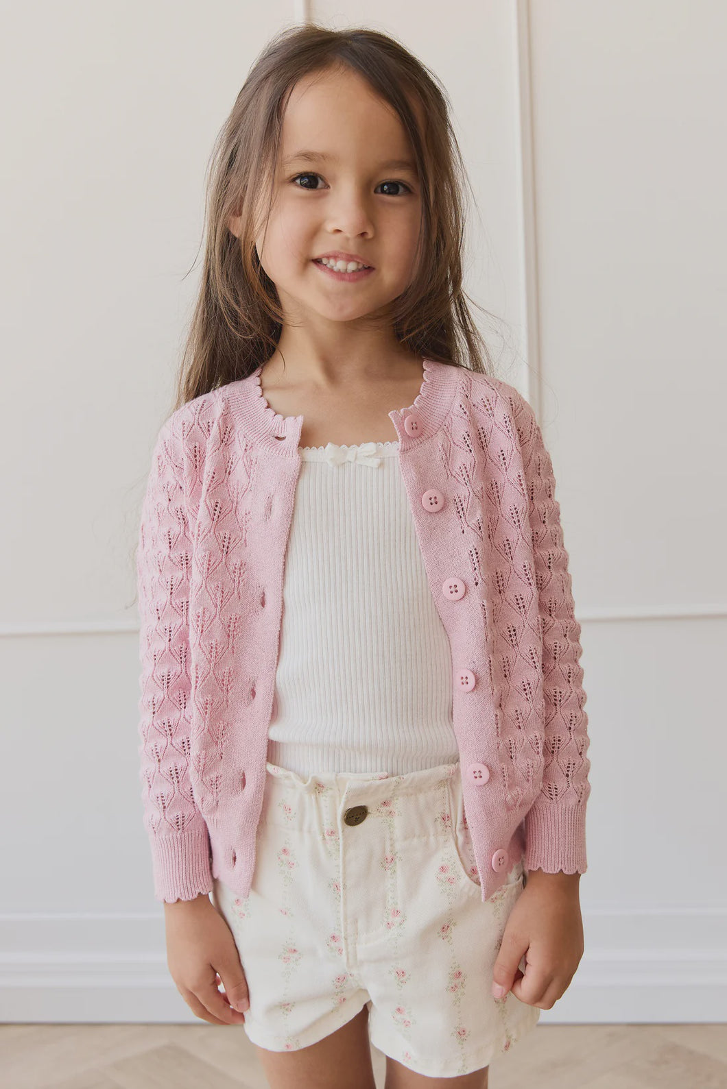 Cardigan - Pink Marle