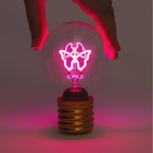 Pink Butterfly Lightbulb Lamp