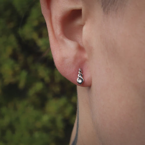 Triple Twist Stud - Silver