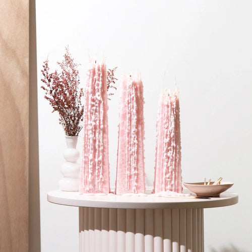 Peony Rose Icicle Candle Medium