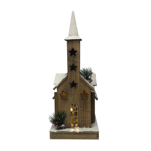 Wooden Birdhouse w Light