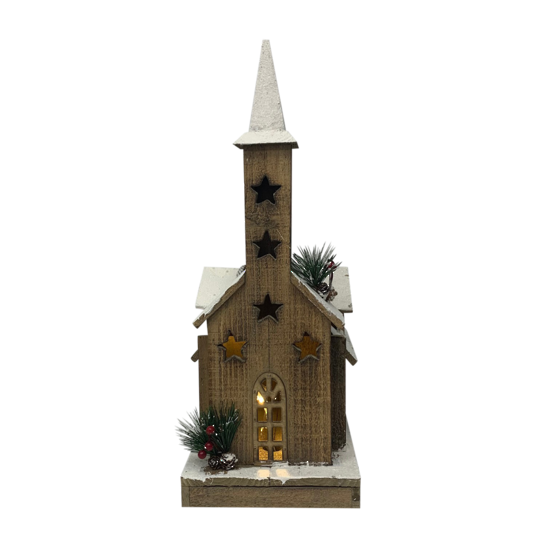 Wooden Birdhouse w Light