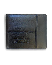 Men's Republic Leather Wallet - Black This Genuine Leather Wallet is a great gift for dad, husband, brother or friend. Rosies Gifts & Homeware, Mosgiel, Dunedin for wallets, bags and accessories.