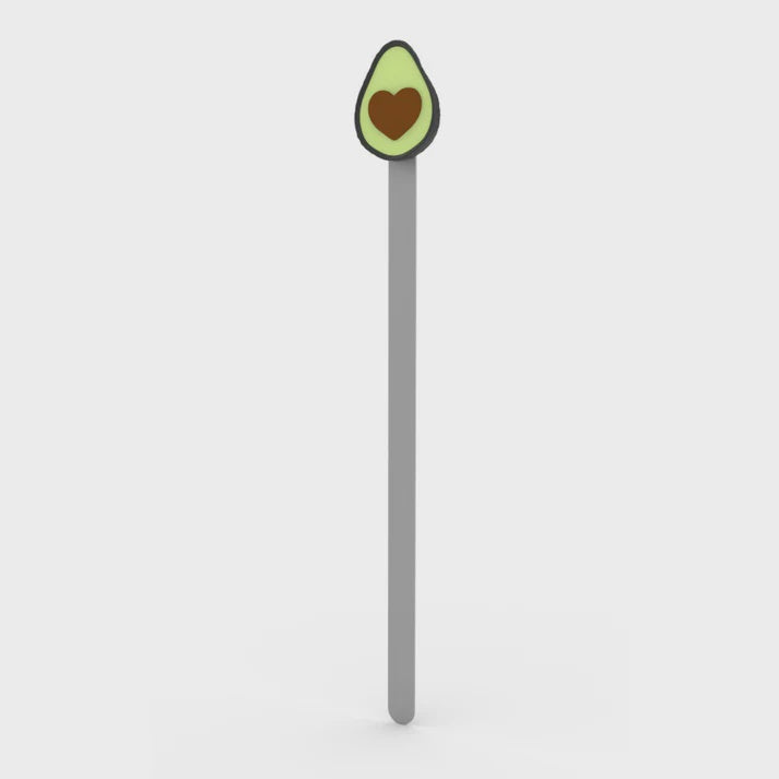 Metal bookmark with Avocado shape on top.