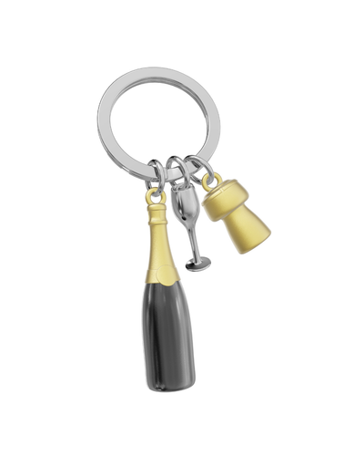 Champagne Bottle Keychain