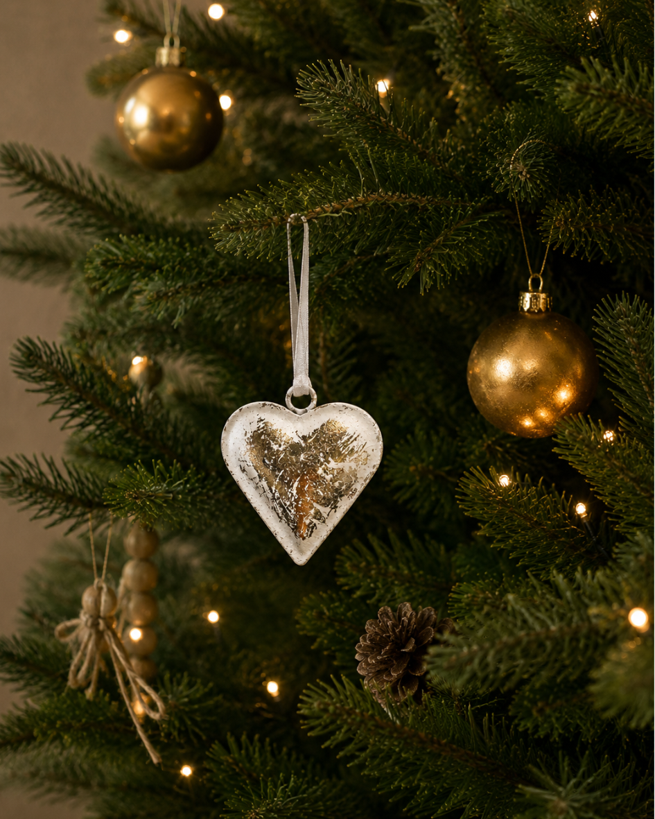 White / Gold Foil Heart