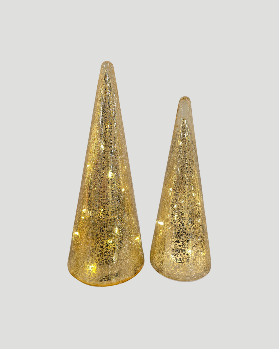 Gold Crackle Glass Cone