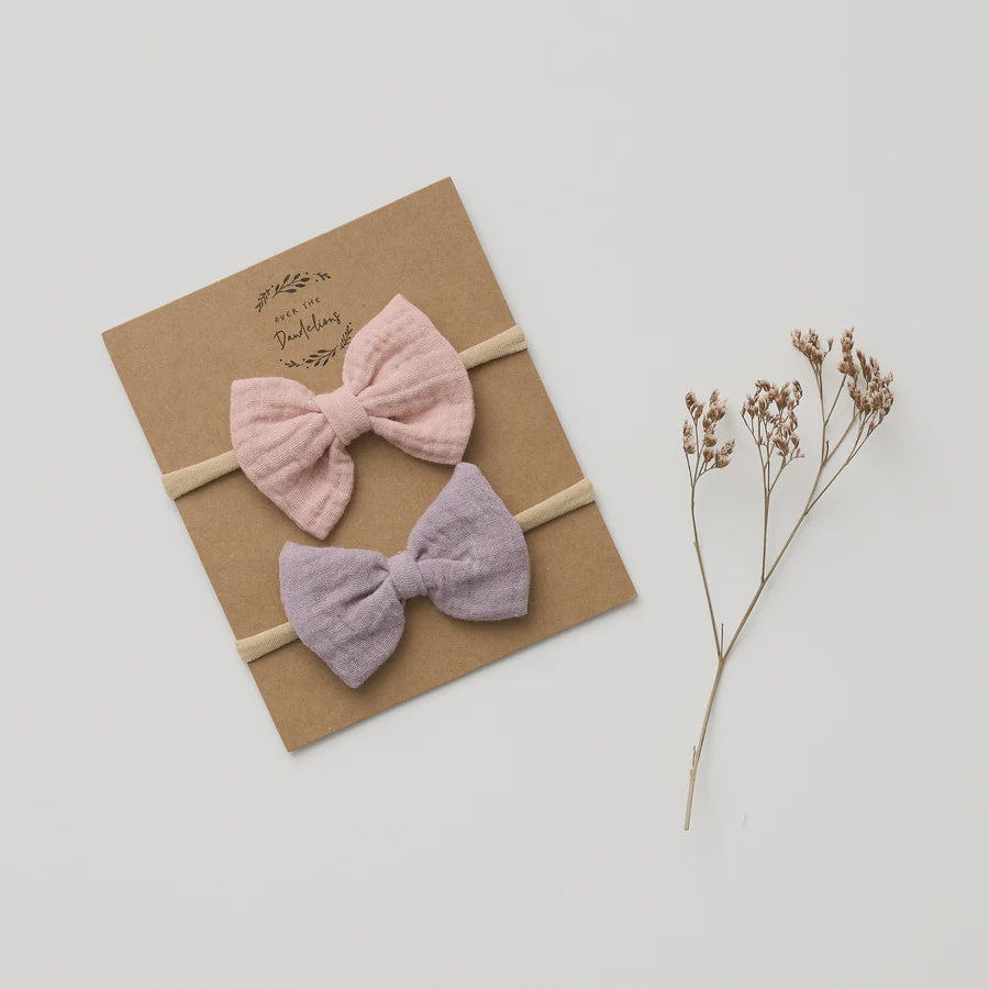 Bow Headbands - Blush/Lilac