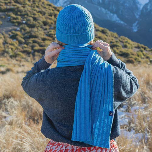 Hemprino™ Juliet Beanie - Rakaia Blue Enjoy extra warmth and superior comfort. 80% Merino 20% Hemp blend 100% designed and made in New Zealand. Rosies Gifts, Mosgiel, Dunedin.