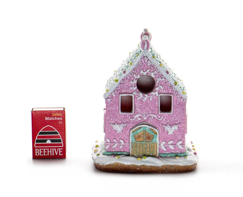 14cm Pink Gingerbread House