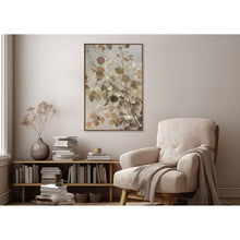 Cream / Gold Leaves Framed Canvas
