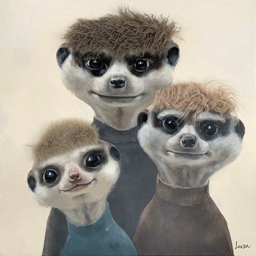 3 Meerkat Bad Hair Day Canvas