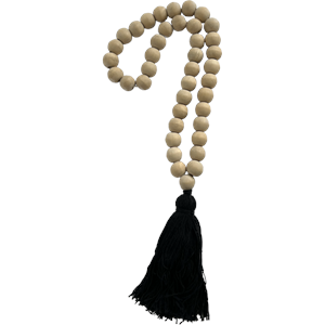 Beaded Tassel Black 55x2.5cm long This will look amazing on a wall, beautiful laid on a table or wherever you need.  Also available in Moss and White. Rosies Gifts, Mosgiel, Dunedin for your decor needs.