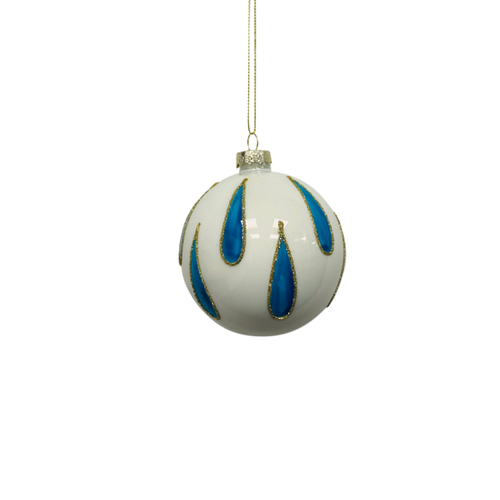 White / Blue raindrop ball