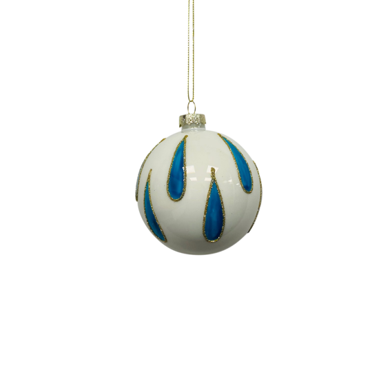 White / Blue raindrop ball