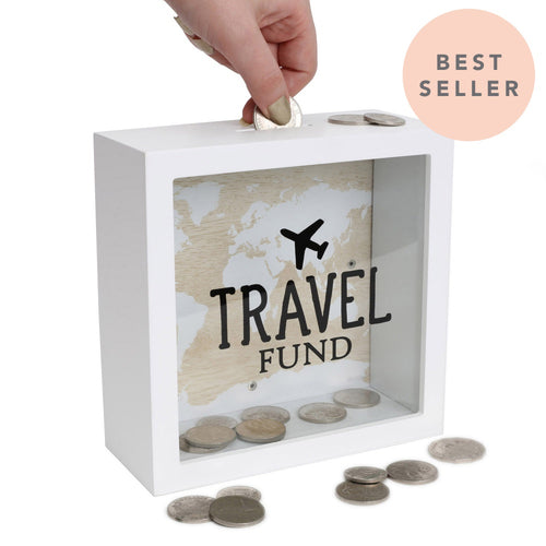 Splosh Travel Fund Change Box This Travel Fund from the Change Box collection is perfect for intrepid travellers, explorers and those who just want to ‘get away’ from it all. 