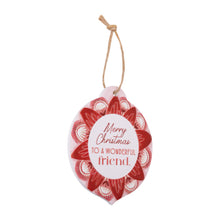 Christmas Ceramic Decorations Range Details: Made from high-quality ceramic! Includes a ribbon for hanging on your Christmas tree! Bauble-shaped design! 