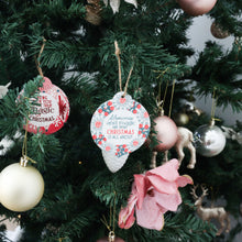 Christmas Ceramic Decorations Range Details: Made from high-quality ceramic! Includes a ribbon for hanging on your Christmas tree! Bauble-shaped design! 